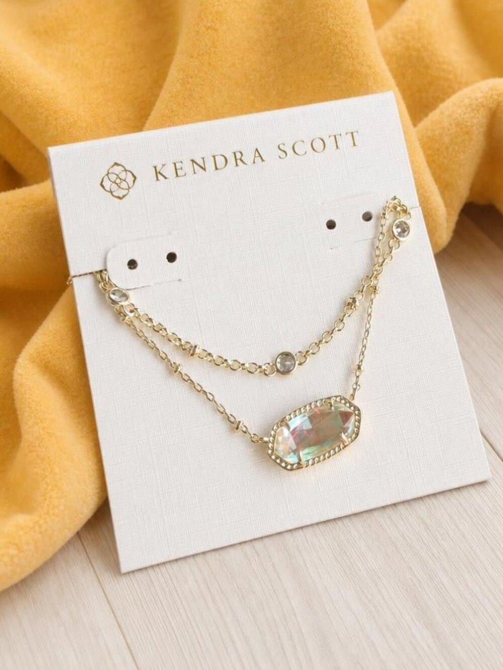 Kendra Scott Elisa Gold Dichroic Glass Multi Strand Necklace
